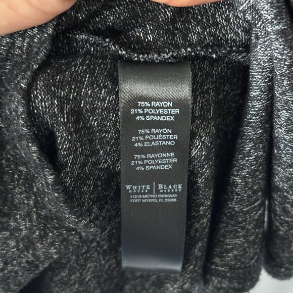 White House Black Market Women's Heathered Ruched Asymmetrical Top Size Large - Picture 6 of 10